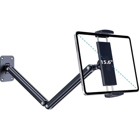 Support Mural pour Tablette, Support en Aluminium Extensible réglable Convient pour tablettes de 4,7 à 13" et téléphones (1/5)