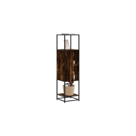 Buffet haut chêne fumé 35,5x35x139 bois d'ingénierie métal (1/5)
