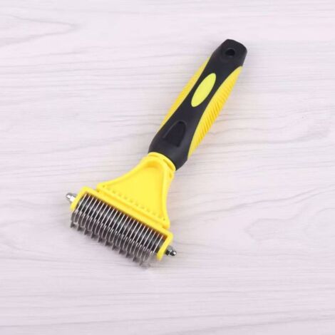 Brosse Chien Brosse Chat, Peigne Déméloir Chien Professionnel et Brosse Chien Poil Long, Râteau de Toilettage pour Chien et Chat Réduit Efficacement la Perte de Cheveux Jusqu'à 95% (1/5)
