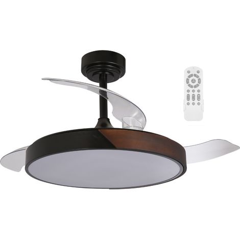 Ventilador LED aspas plegables Terno Negro CCT Dim (72W)