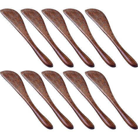 Set aus 10 hölzernen Buttermessern, 15 cm lange Gewürzmesser, super praktische Küchenutensilien aus Holz, zum Verstreichen von Marmelade. (1/5)