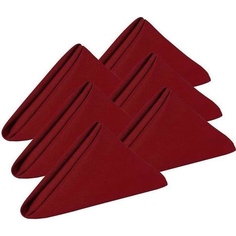 Serviettes de table en coton - Rouge bordeaux - 100 % coton - Lot de 6 - Dimensions 45x45 cm - Douces et confortables (1/3)