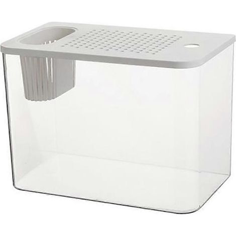 Transparentes Tisch-Aquarium für Schildkröten, kleines Deko-Aquarium, weiß (1/5)