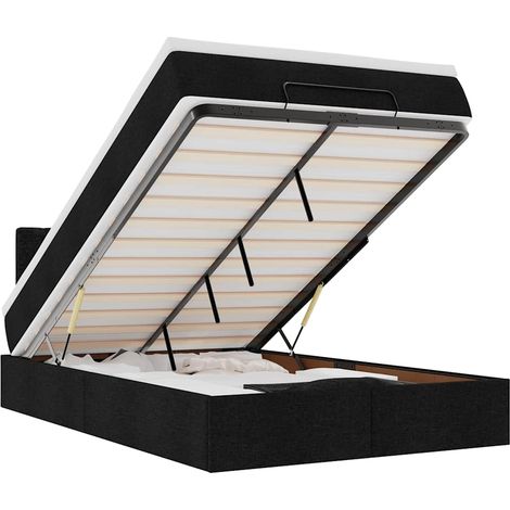 Maison Exclusive - Pouf Letto con Materasso e LED Nero 120x190 cm in Tessuto