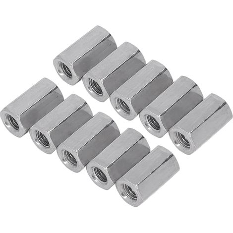 M8 304 Edelstahl-Gewindeverbindungsmuttern, 10er-Packung, Sechskantverbinder für Hausbefestigungen (1/5)