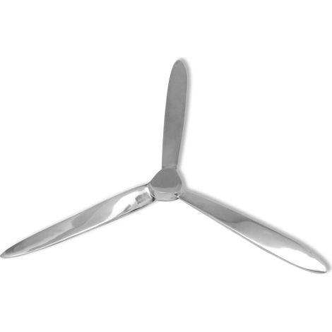 Wanddekoration Propeller Silbern 70cm Aluminium