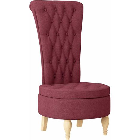vidaXL Silla de estilo zueco Rojo vino 56,5 x 70 x 110 cm tela (1/5)
