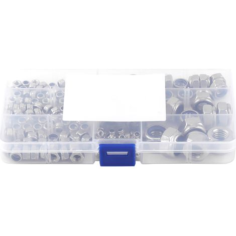165pcs Stainless Steel SS304 Nylon Insert Locknut Assortment Kit M3 M4 M5 M6 M8 M10 M12