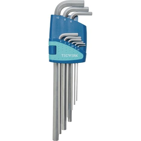 TECWERK Sechskantwinkelschraubendrehersatz 9-tlg.Ku.-Halter SW 1,5-10mm TW