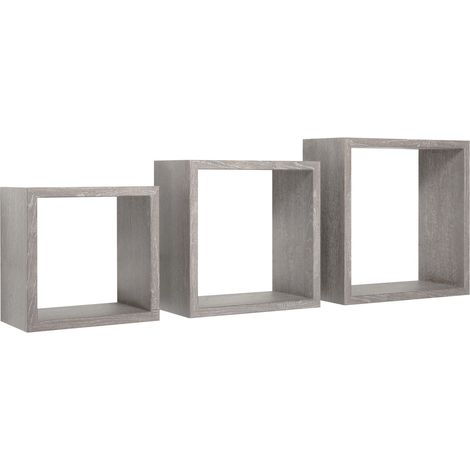 Set aus 3 modernen Wandregal-Würfeln Incubo - Grau