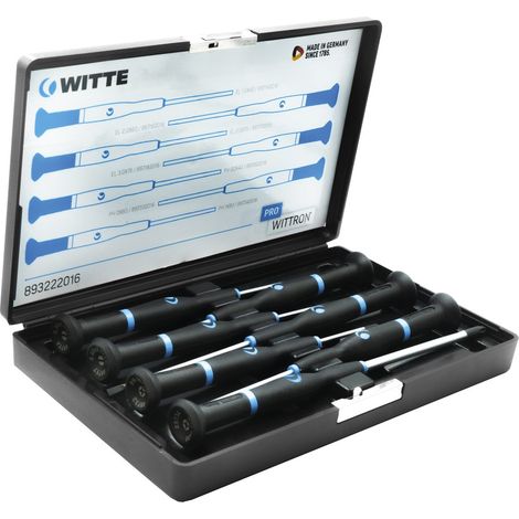 WITTRON 7-teiliges Präzisionsschraubendreher-Set in einem stoßfesten Kunststoffkoffer