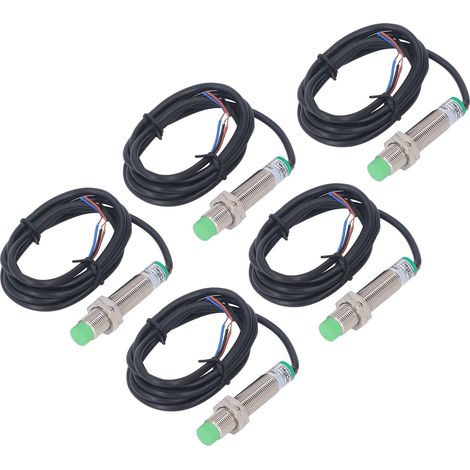 M12 x 1 PNP IP65 wasserdichter induktiver Näherungssensor, 6–36 V DC, berührungsloser Sensor, 5er-Pack (1/5)