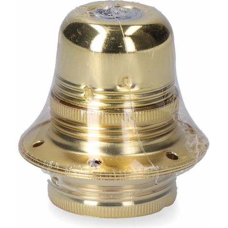 Portalampada E27 in metallo, 100 W 250 V, oro, ø60 x 40 mm (confezionato in termoretraibile)