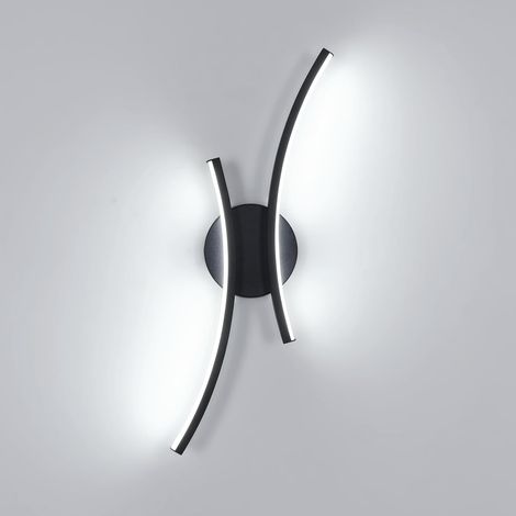 Applique Murale Intérieure LED, 20W 2250LM Lampe Murale Moderne Chambre Noir, 44.5CM Luminaire Mural Créativité Design en Aluminium pour Salon Cuisine Couloir Escalier, Lumière Froide 6500K (1/5)