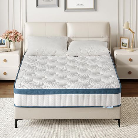 Tribesigns Matelas 90 x 200 cm, Hauteur 25 cm, Matelas à Ressorts ensachés, dureté Moyenne H3, Matelas orthopédique 7 Zones certifié Oeko-TEX, Matelas à Ressorts avec Mousse à mémoire de Forme