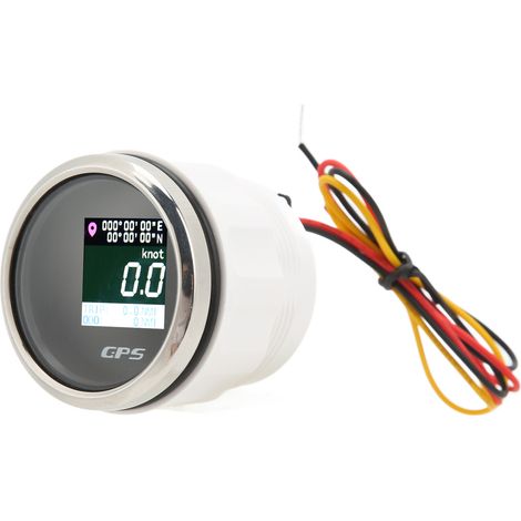 52-mm-GPS-Kilometerzähler mit LCD-Anzeige (9–32 V) für Boote, Yachten, Wohnmobile und Fahrzeuge – Schwarzes Display, silberner Rahmen (1/5)
