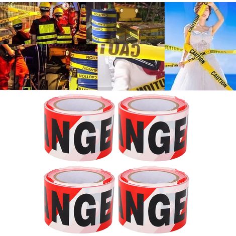 Ruban de signalisation en PE, sans adhésif, ruban de signalisation DANGER en anglais, rouleau de ruban de signalisation de sécurité étanche pour le bâtiment, ruban de signalisation pour zone dangereus (1/5)