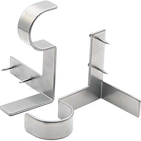 Due coppie di supporti per bastoni per tende, antiruggine, ad alta capacità di carico, dal design universale, facili da installare, senza bisogno di forare. (1/5)