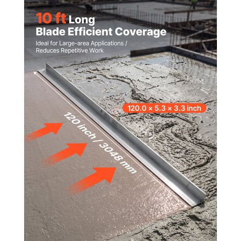 Lame pour Règle Vibrante à Béton 3048 mm, Règle de Nivellement pour Béton, Largeur 134 mm, en Alliage d'Aluminium, Large Couverture… (1/5)