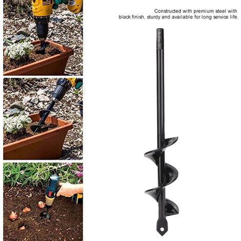Foret de Perçage pour Jardin – Tarière pour Trou de Plantation, Idéal pour Bulbes, Fleurs et Plantes, 4 x 22 cm