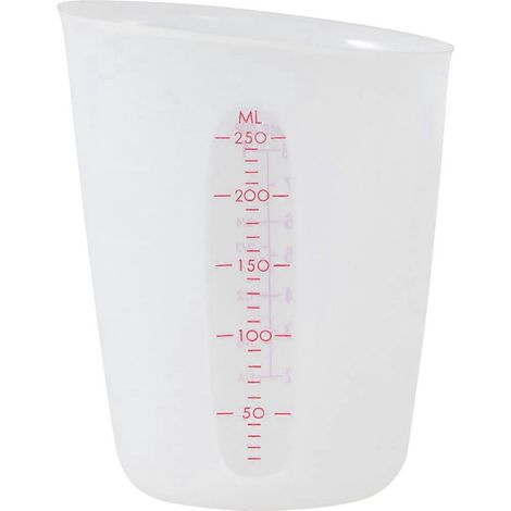 Silikon-Messbecher, halbtransparent, mit sichtbarer Skala (250 ml)-White (1/3)