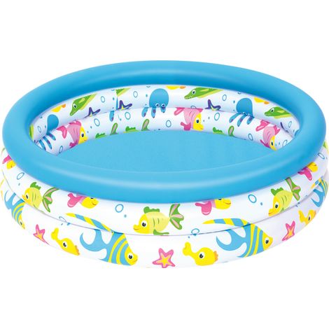 Kinder Planschbecken Kinderbecken Wasser Badespaß Pool Ocean Life 3 Ringe 102x25cm (1/5)