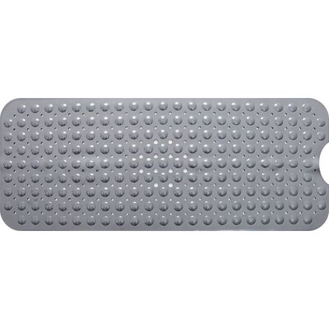 Tapis de Baignoire Extra Long avec Ventouses Solides Tapis de Bain Antidérapant Matériel de PVC Tapis de Douche pour Salle de Bain Lavable en Machine Anti Moisissure Antifongique 40X100CM(gris)