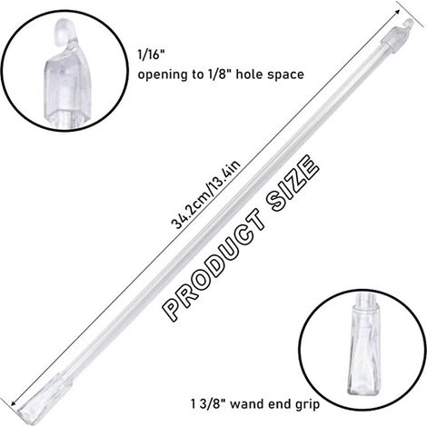 Fourniture d'une tringle pivotante transparente de 30 cm (12 pouces) pour stores vénitiens, avec crochet et poignée, et accessoires pour stores vénitiens. (1/5)