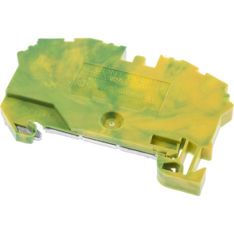 Bloc de jonction RS PRO, 2.5mm², Fixation à ressort, Vert/Jaune ( Prix pour Paquet de 10 ) (1/2)