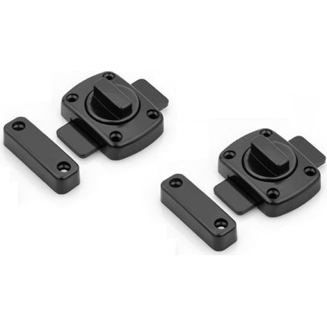 Serrure de porte coulissante - Serrure de porte - Noir - 55 x 40 mm - Pour portes diverses - Métal - Serrures de petite taille - Serrure à pêne coulissant - Quincaillerie (1/3)