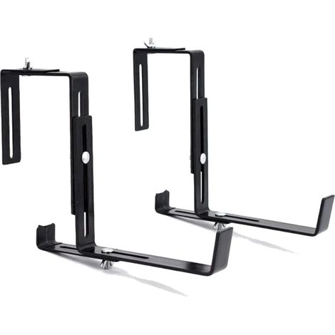 Lot de(2) supports pour pots et jardinières réglables pour boîte de fenêtre, patio, jardin, clôture, pergola, balcon