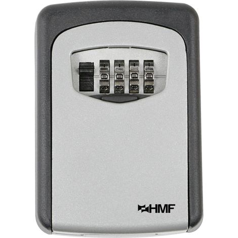 HMF 326-02 Schlüsseltresor Schlüsselbox ür außen mit 4-stelligem Zahlencode, Grau (1/5)