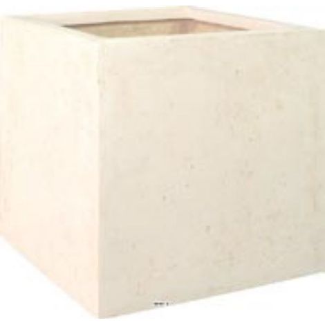 Bac en Polystone Roma Ext. Cube L 40x 40 x H 40 cm crème - dimhaut: H 40 cm - couleur: Crème