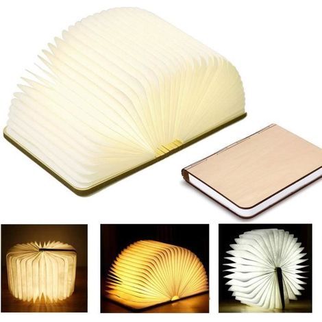 Lampe LED Origami Façon Livre-Rechargeable USB Port (1/4)