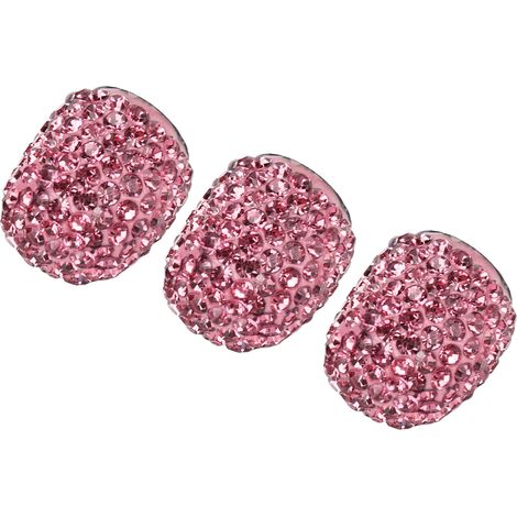 Lot de 8 bouchons de valve de pneu de voiture faits main avec strass scintillants, universels et attrayants pour la personnalisation (rose). (1/5)