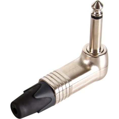 Neutrik Winkel Jackstecker 6,3 mm, 2 polig, mit Nickel kontakten und Metallgehäuse mit Chuck Zugentlastung, für Studio, Live Sound, Verstärker und Instrumente mit hoher Packungsdichte (1/3)