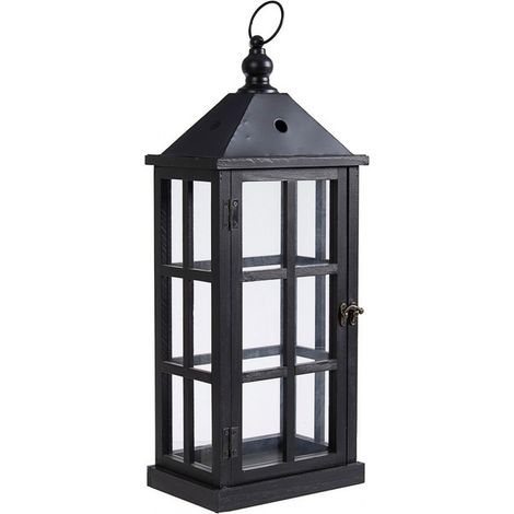 Lanterna wood nero h55