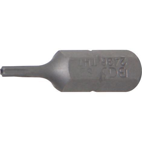 Inserto  lunghezza 25 mm  attacco esagono esterno 6,3 mm (1/4")  profilo a T (per Torx) con alesatura T7