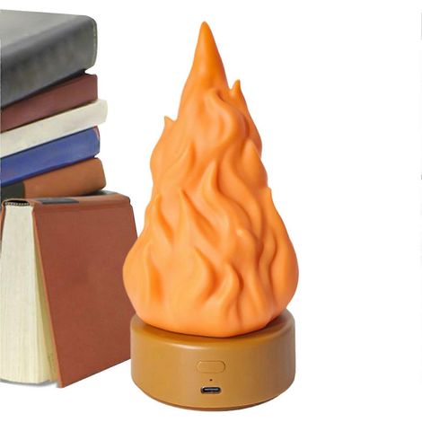 Flackerndes Flammen-Nachtlicht – LED-Feuerlicht mit 3 Modi für drinnen und draußen, Halloween- und Weihnachtsdekoration, 19 cm hoch