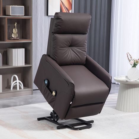 Fauteuil Lift & Recline Relax 8 points massage chauffage 2 télécommandes - Couleur: Marron