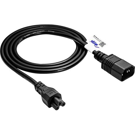Cable de alimentación Akyga AK-NB-09A, conector tipo trébol, cable de extensión IEC C5/C14 de 1,5 m (1/2)