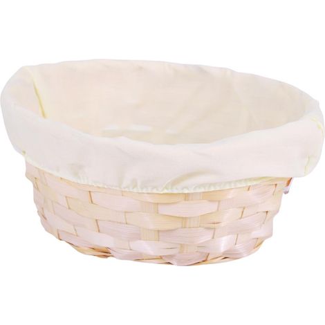 Portapane ovale in bambù naturale con fodera, 24x18x11 cm (kit da 10) (1/3)