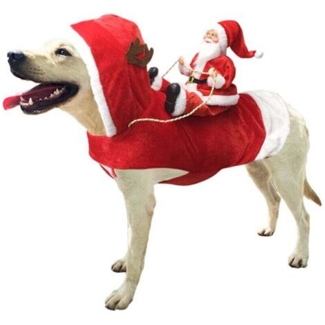 QORVA-Costume de Père Noël pour chien, vêtements de Noël pour animaux de compagnie, costume de cosplay, déguisement de fête