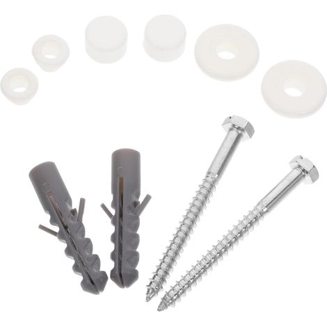 Kit de fixation pour WC (2 pièces) : boulons de fixation métalliques pour cuvette, vis de remplacement pour abattant, etc. (1/5)