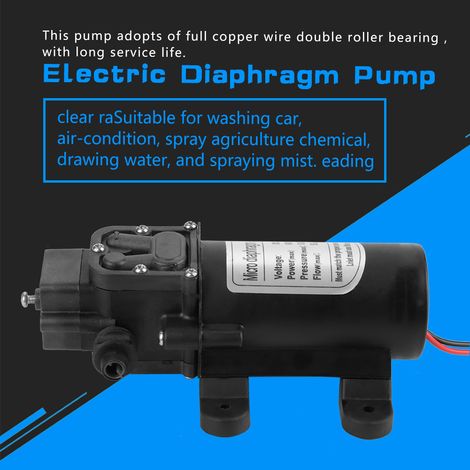 Pompe à diaphragme électrique miniature haute pression 24V DC 60W 5L/min auto-amorçante pour eau (1/5)