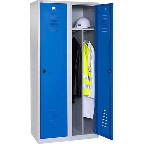 Industrielle Garderobenschränke mit Trennwand - 2 Türen - Abm 800x500x1800mm - W030140002