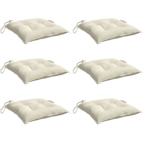Cojines sillas de jardín 6 uds tela Oxford crema 40x40x7 cm vidaXL (1/4)