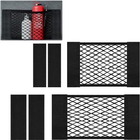 Red organizadora para maletero de coche - Red de almacenamiento - Almacenamiento para coche - Nylon de doble capa - 40x25cm + 60x25cm - Negro (1/5)