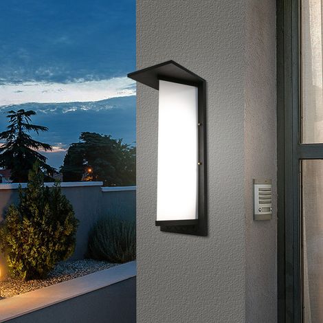 Applique murale d'extérieur noire, applique LED 12W, éclairage mural pour jardin ou cour, 18×51cm, Luminaire (1/5)