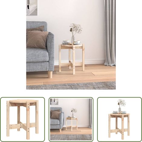 Table basse en pin - Table basse Ø 42,5x45 cm Bois massif de pin (1/5)